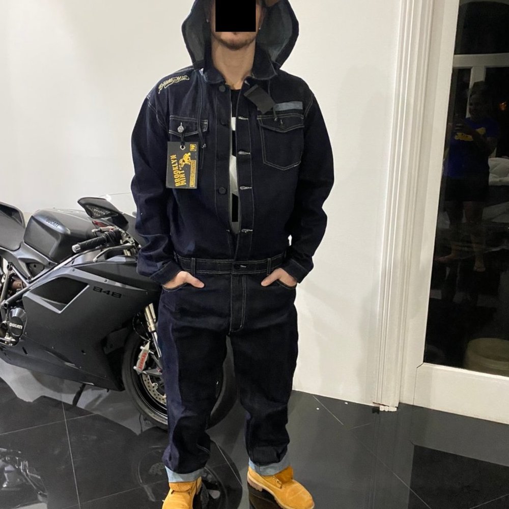 Men's Denim jumpsuit overall 2XL